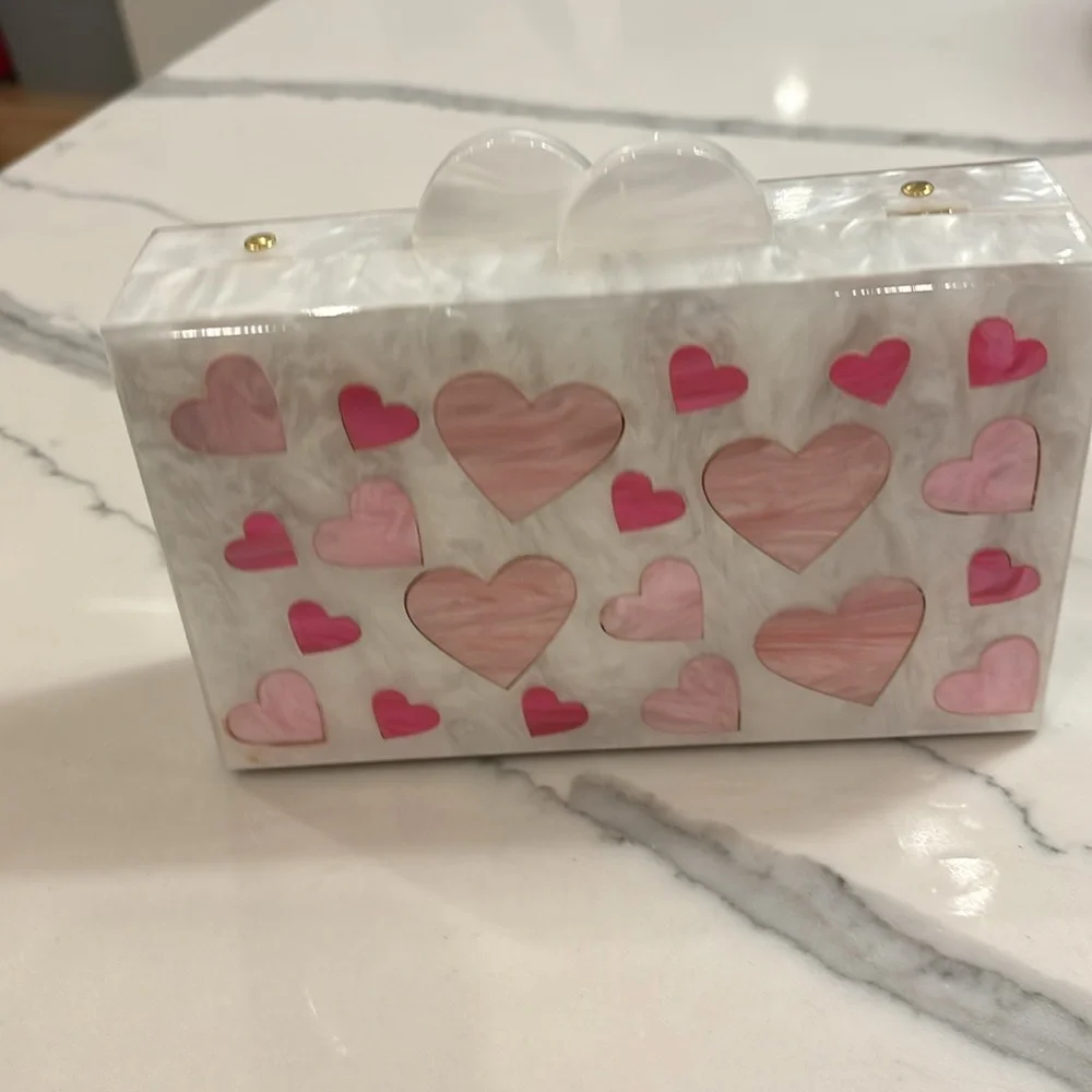 Brand new Bari Lynn acrylic hard clutch medium size
